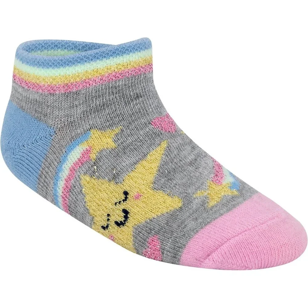BCG Toddler Girls' Star Unicorn No-Show Socks 6-Pack NEW